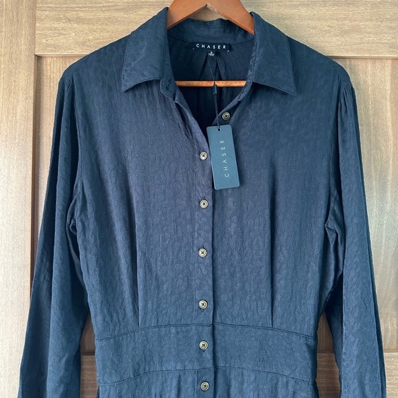 NWT CHASER Paxton Licorice Mini Dress Black Women’s size Small - Picture 8 of 16